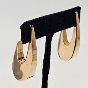 Michael Sugarman Three-Dimensional Gold Hollow Drop Stud Earrings 14K Gold 9.92g